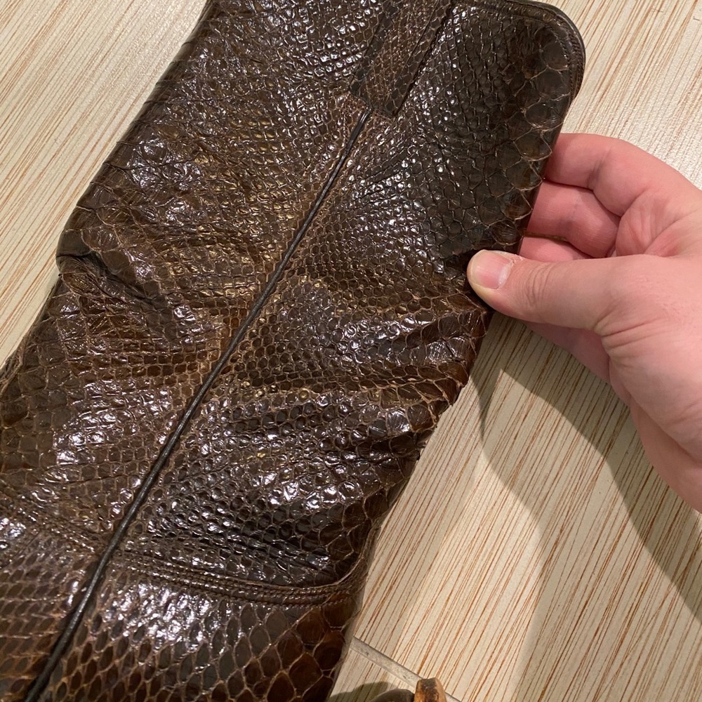 LUCCHESE ⭐ SAN ANTONIO ⭐ BROWN RARE EXOTIC SKIN BOOTS Vintage - Picture 8 of 11